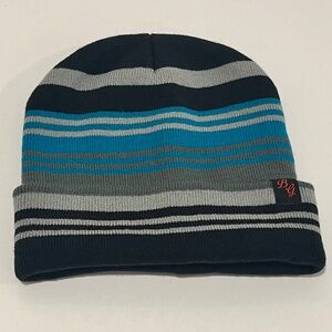 Black, Grey & Blue BG Ribbed Beanie